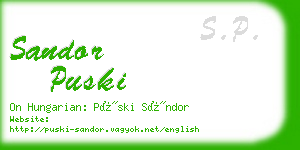 sandor puski business card